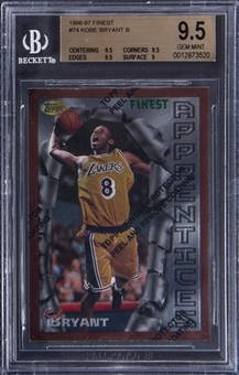 1996-97 Topps Finest #74 B Kobe Bryant Rookie Card - BGS 9.5 GEM MINT